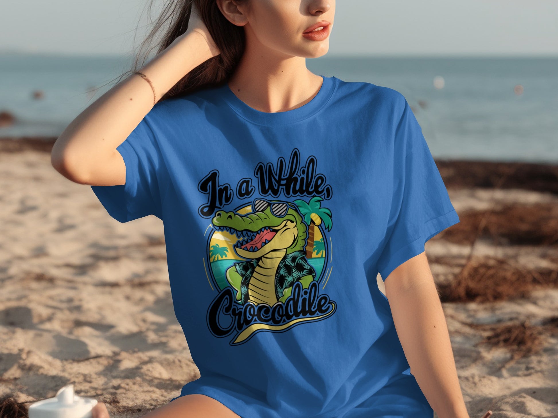 In a While Crocodile Statement Beach T-shirt
