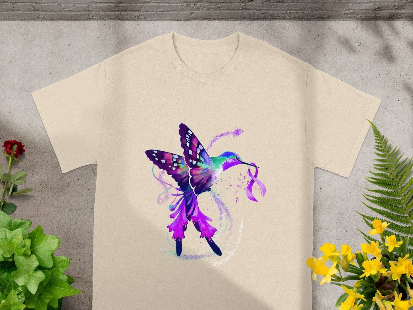 Vibrant Hummingbird and Butterfly Graphic Shirt