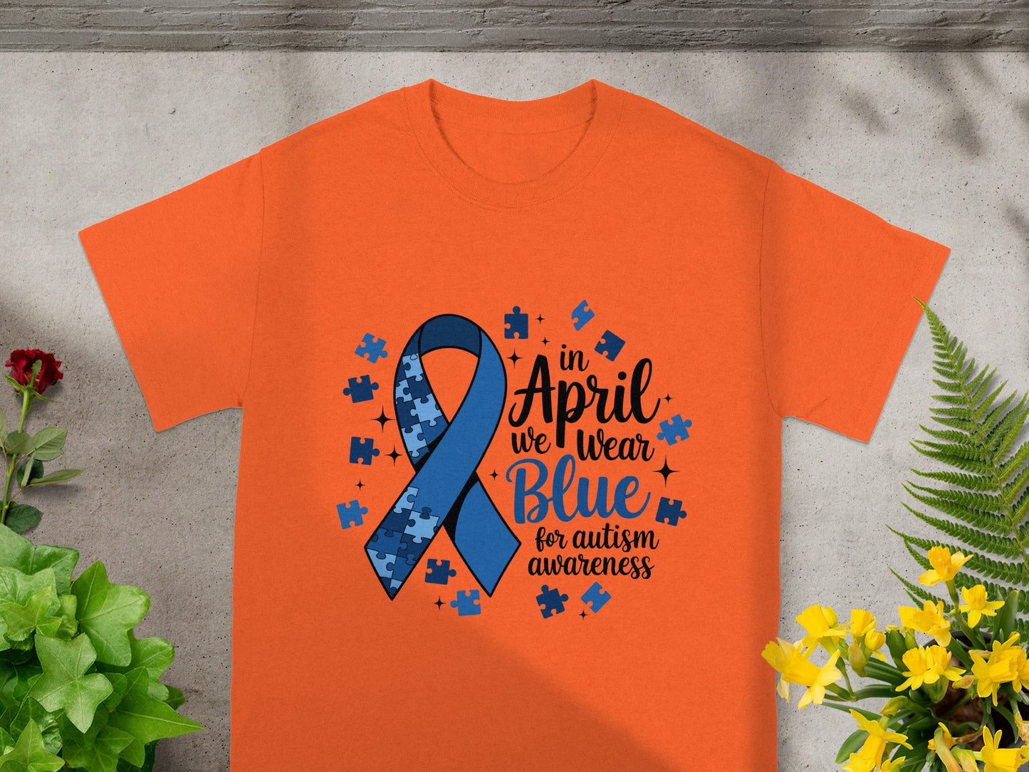 In April We Wear Blue for Autism Awareness Shirt