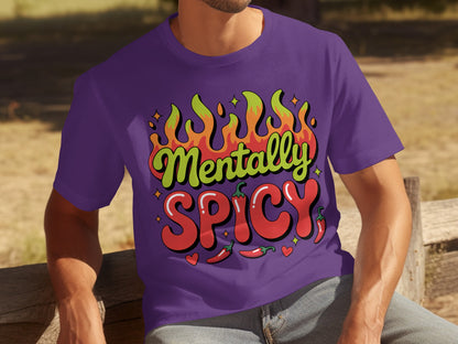 Mentally Spicy Purple Graphic T-Shirt