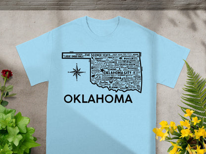 Oklahoma The Sooner State Map Design T-shirt
