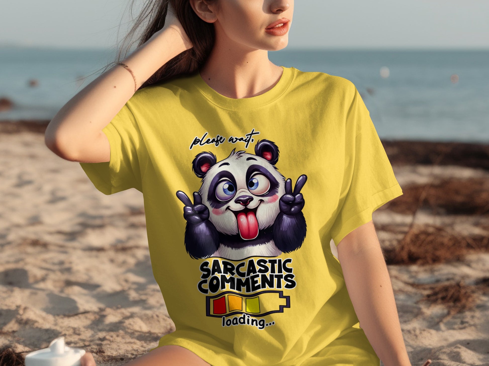 Sarcastic Comments Loading Panda Graphic T-shirt