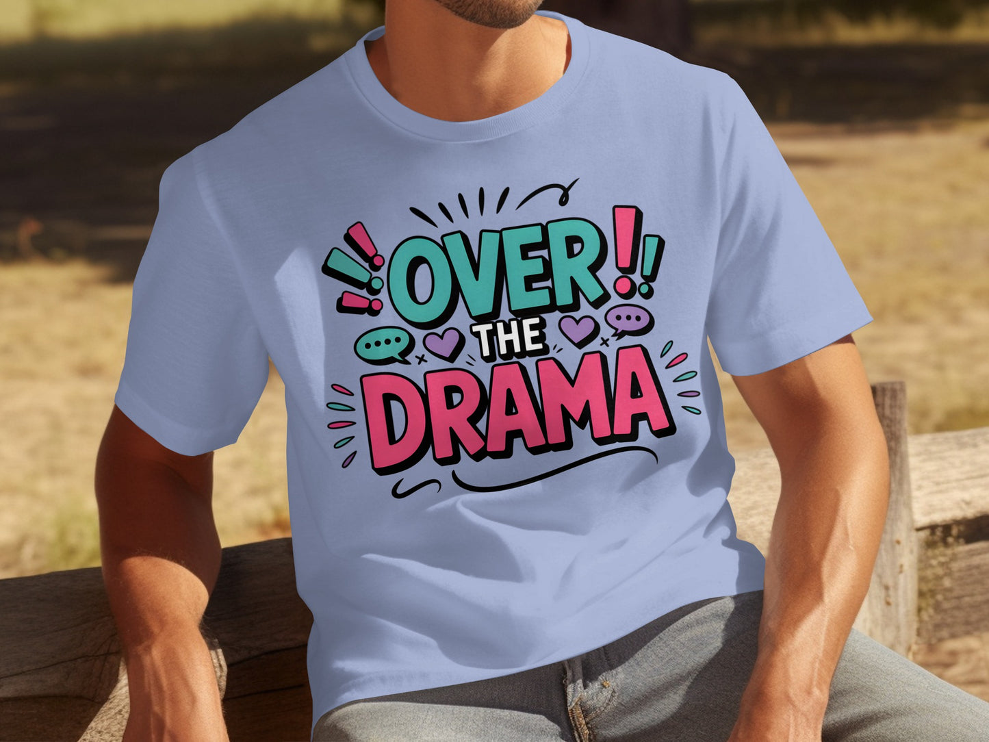 Over the Drama Colorful Graphic Tee for Casual Wear