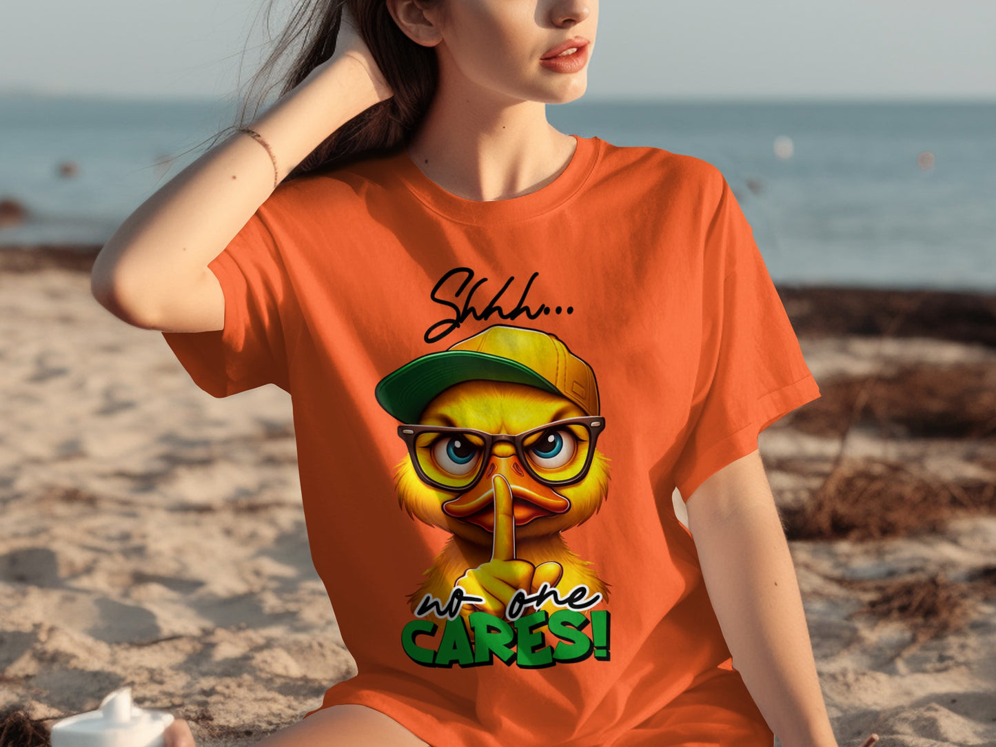 Shhh... No One Cares Duck Wearing Glasses T-Shirt