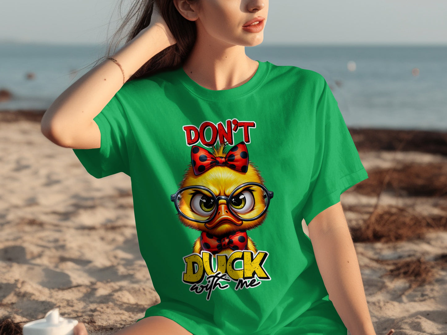 Don't Duck With Me Cartoon Graphic T-shirt