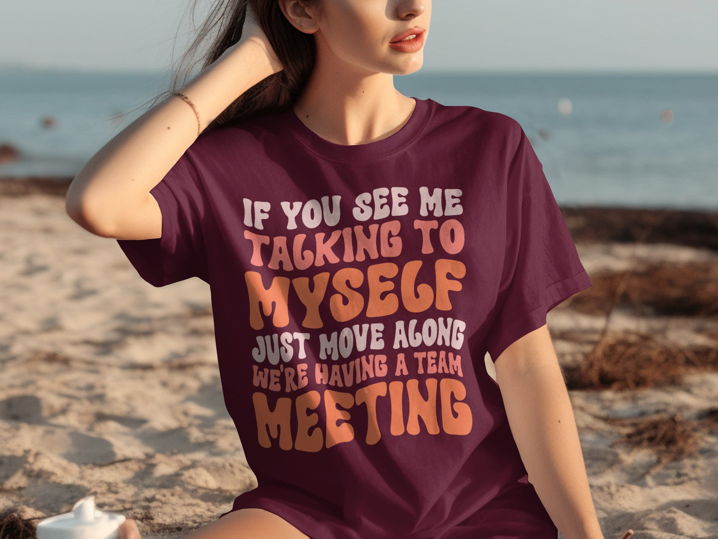 Talking to Myself Team Meeting Graphic T-shirt