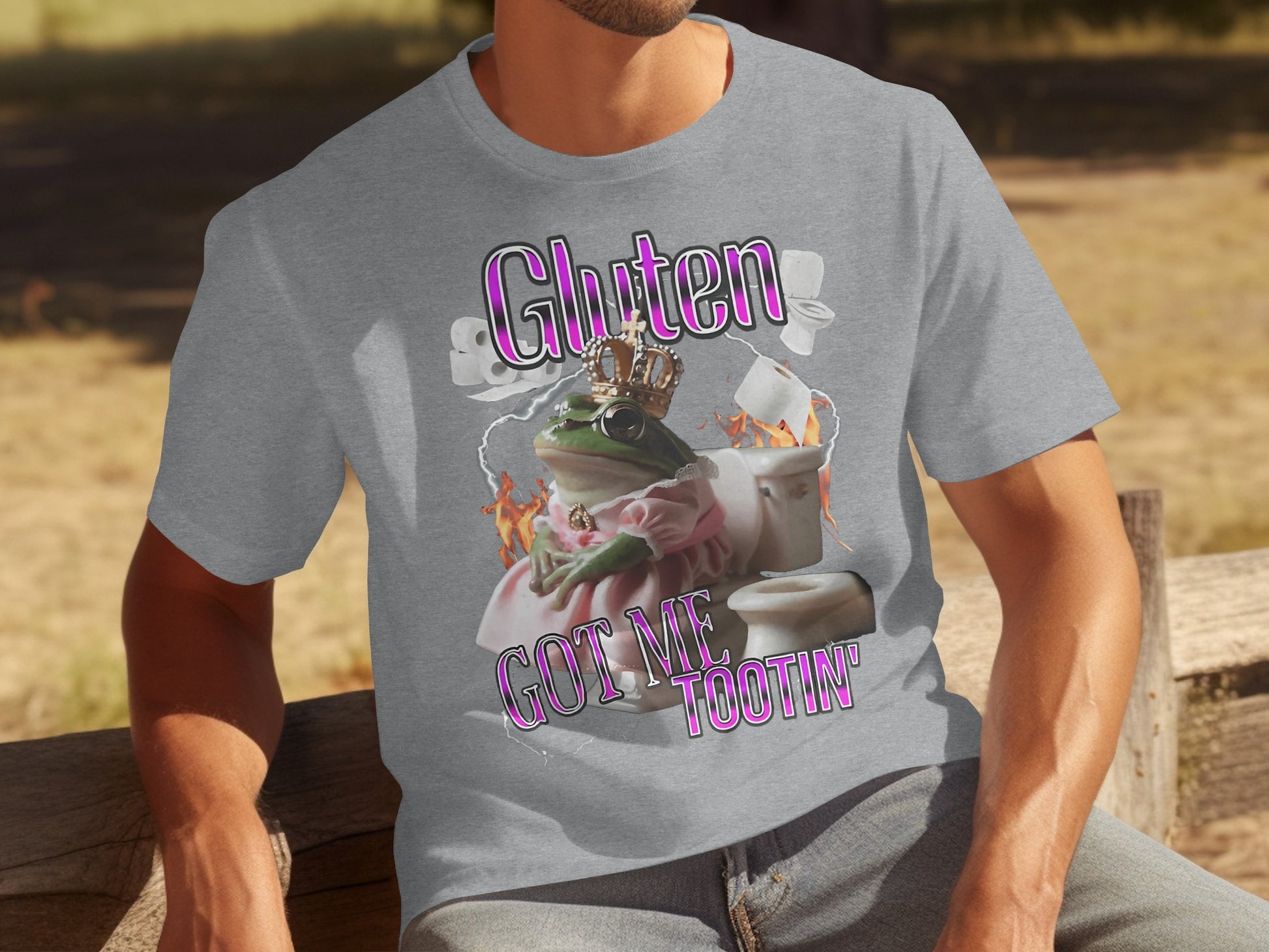 Gluten Got Me Tootin' Funny Men's Graphic T-Shirt