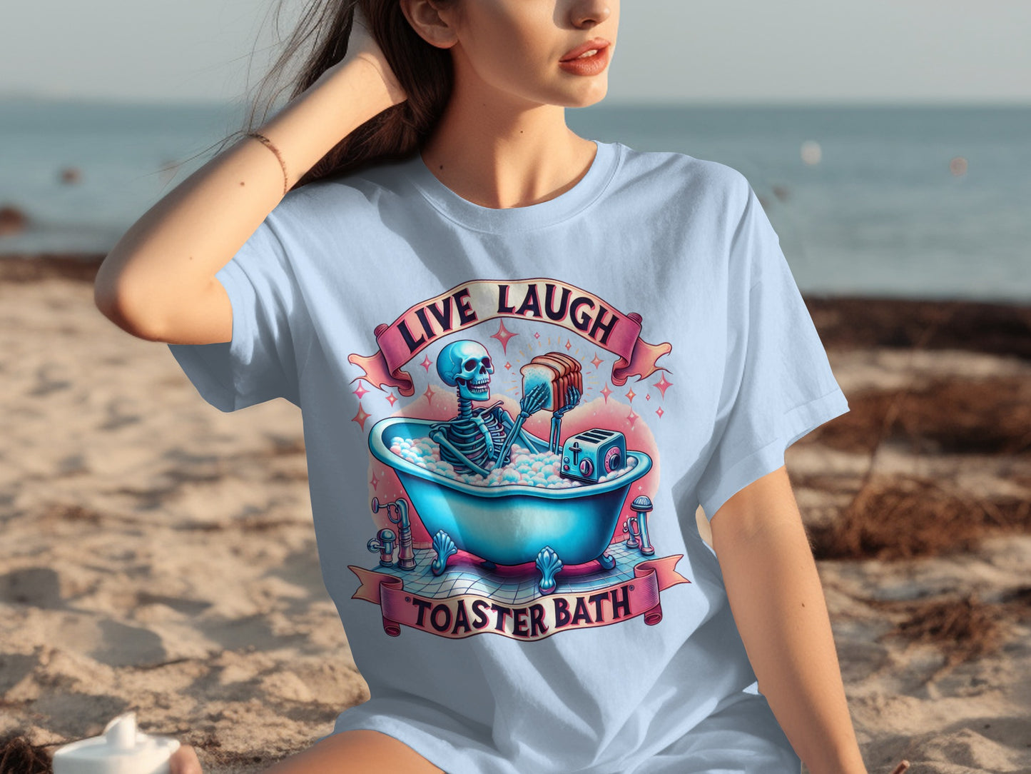 Live Laugh Toaster Bath Graphic Tee