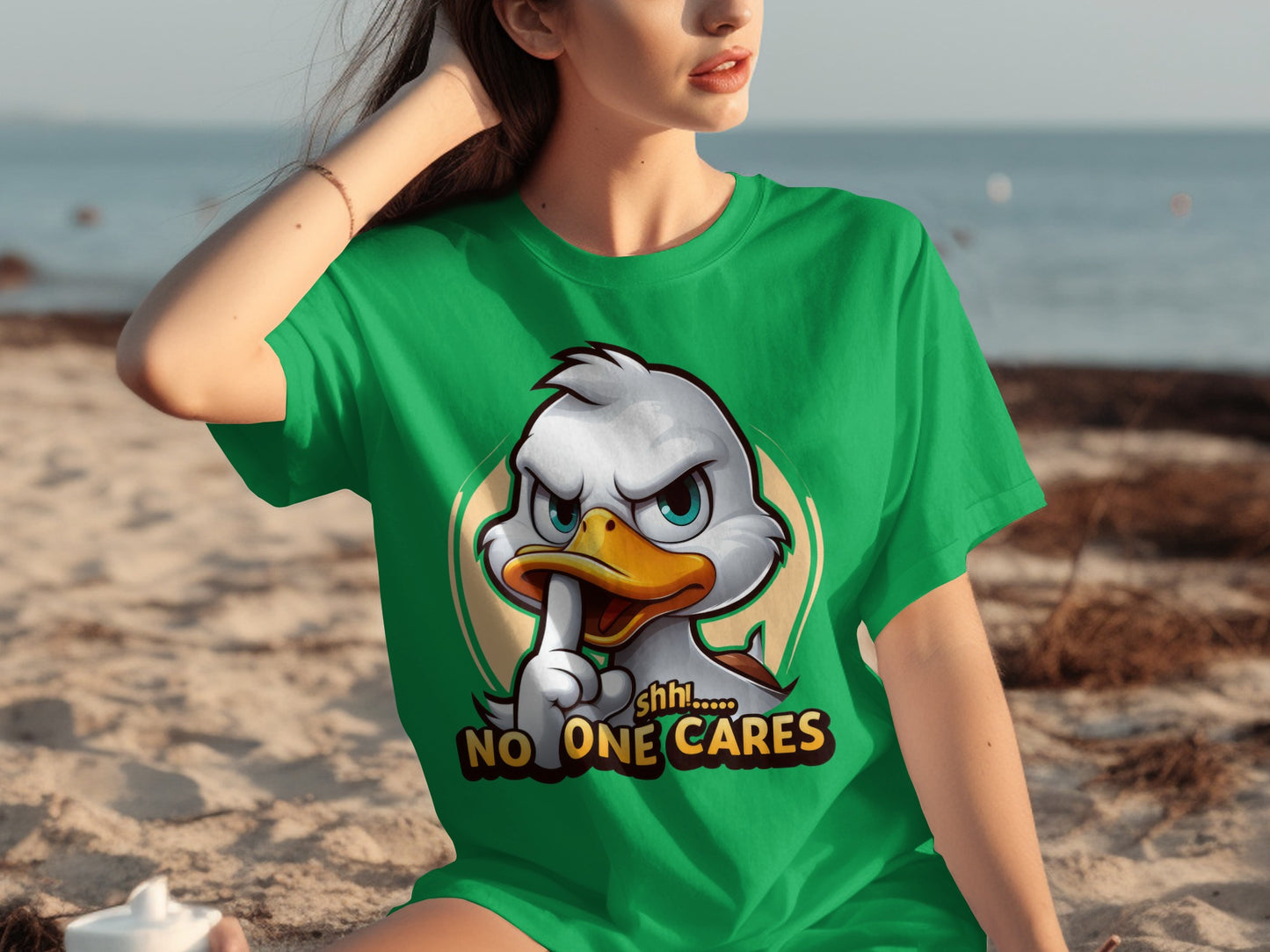 Funny Shhh No One Cares Graphic Tee