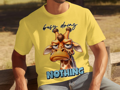 Busy Doing Nothing Giraffe Graphic T-Shirt