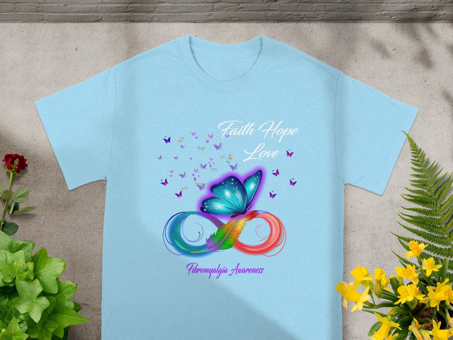 Faith Hope Love Fibromyalgia Awareness T-Shirt