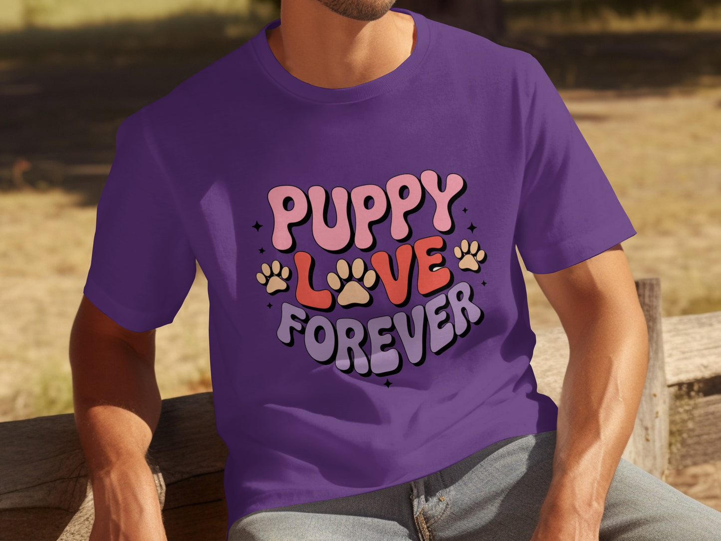 Puppy Love Forever Graphic Tee Colorful T-Shirt