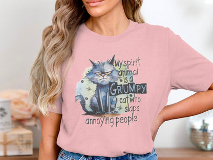 My Spirit Animal Is A Grumpy Cat Funny T-Shirt