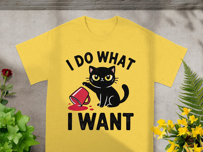 I Do What I Want Cat Graphic Tee Shirt
