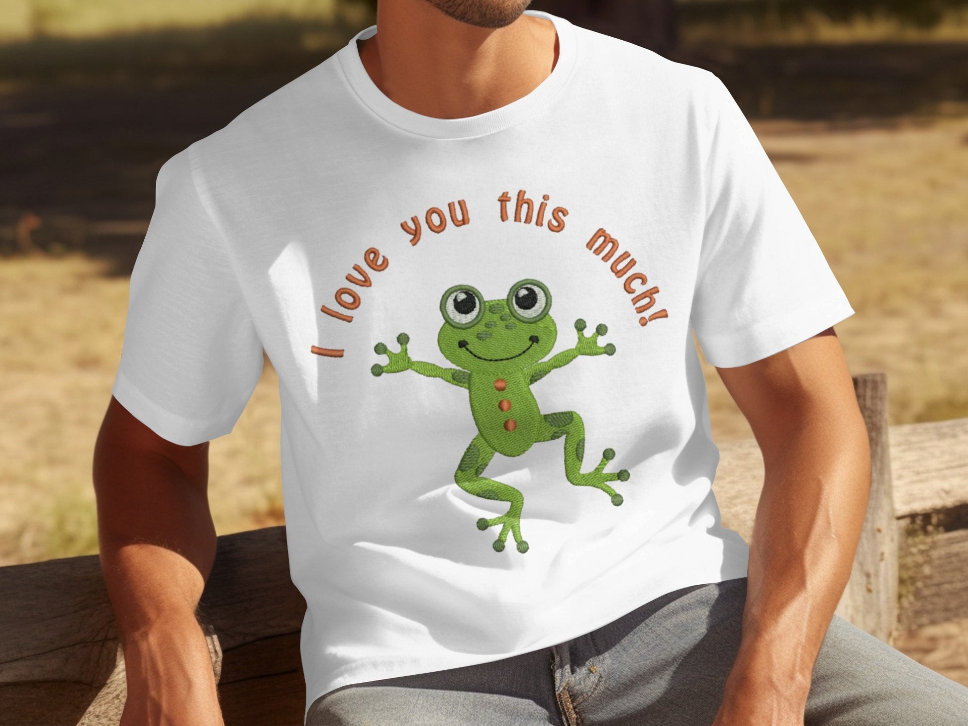 I Love You This Much Frog Graphic Tee for Fun Outings