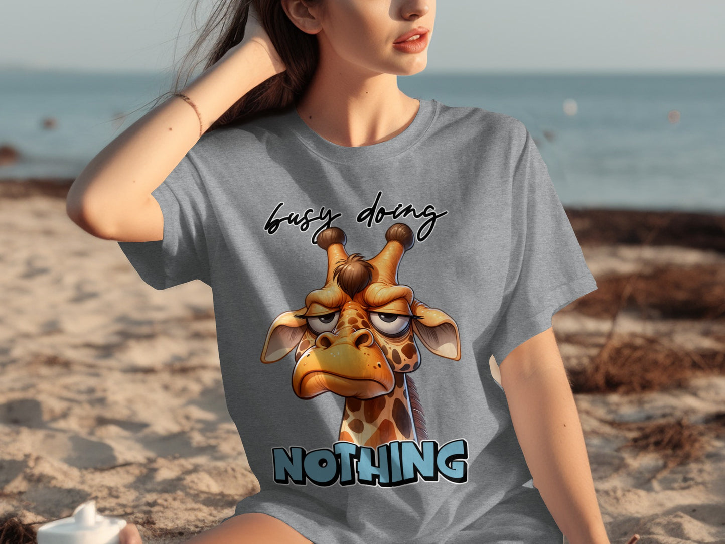 Funny Giraffe Busy Doing Nothing Graphic Shirt