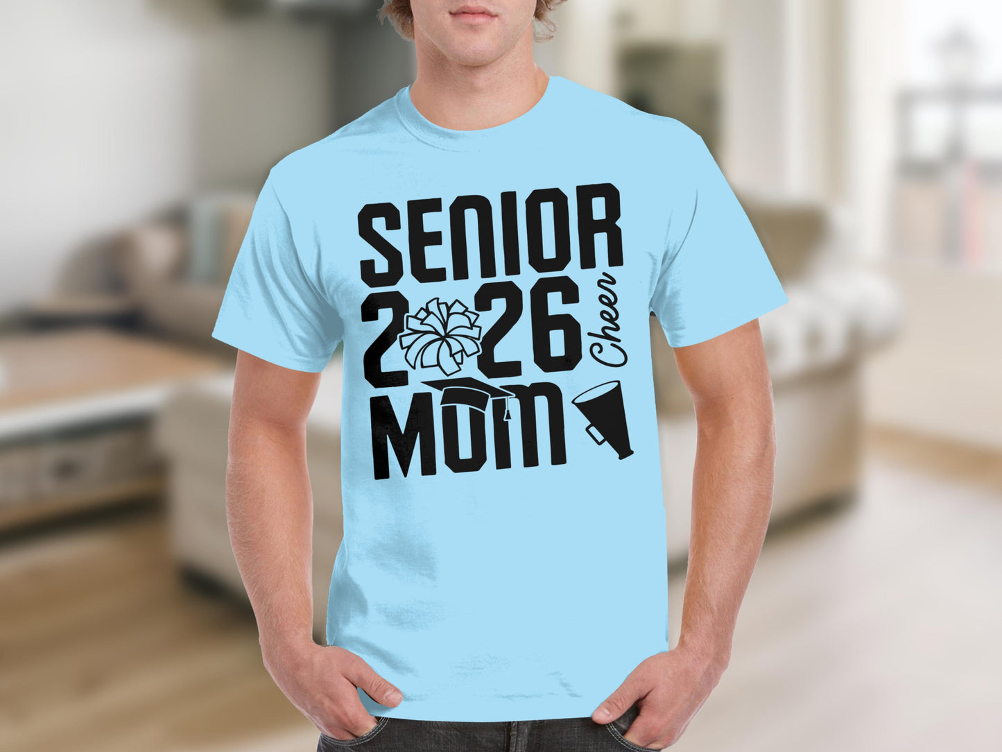 Senior 2026 Cheer Mom T-Shirt for Parents and Supporters