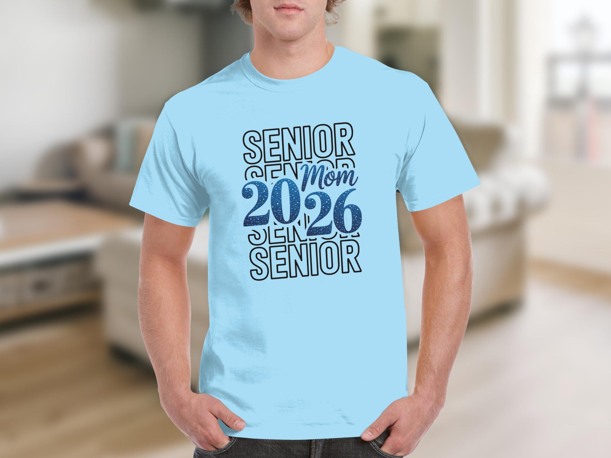 Senior Mom 2026 Graphic Text Design T-Shirt