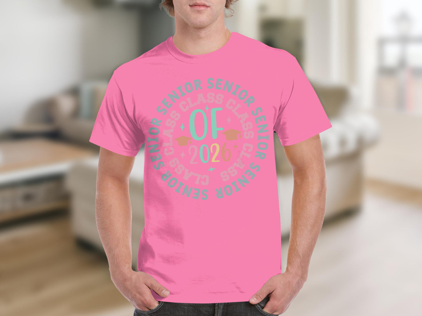 Class of 2026 Senior Graduate Pink T-Shirt