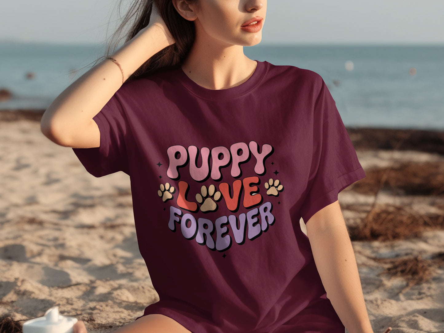 Puppy Love Forever Graphic T-Shirt Casual Wear