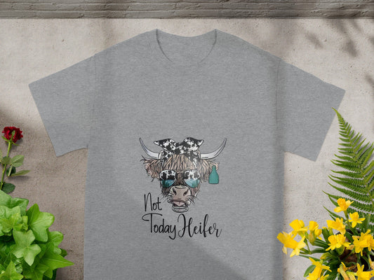 Not Today Heifer Graphic T-Shirt with Fun Cow Design