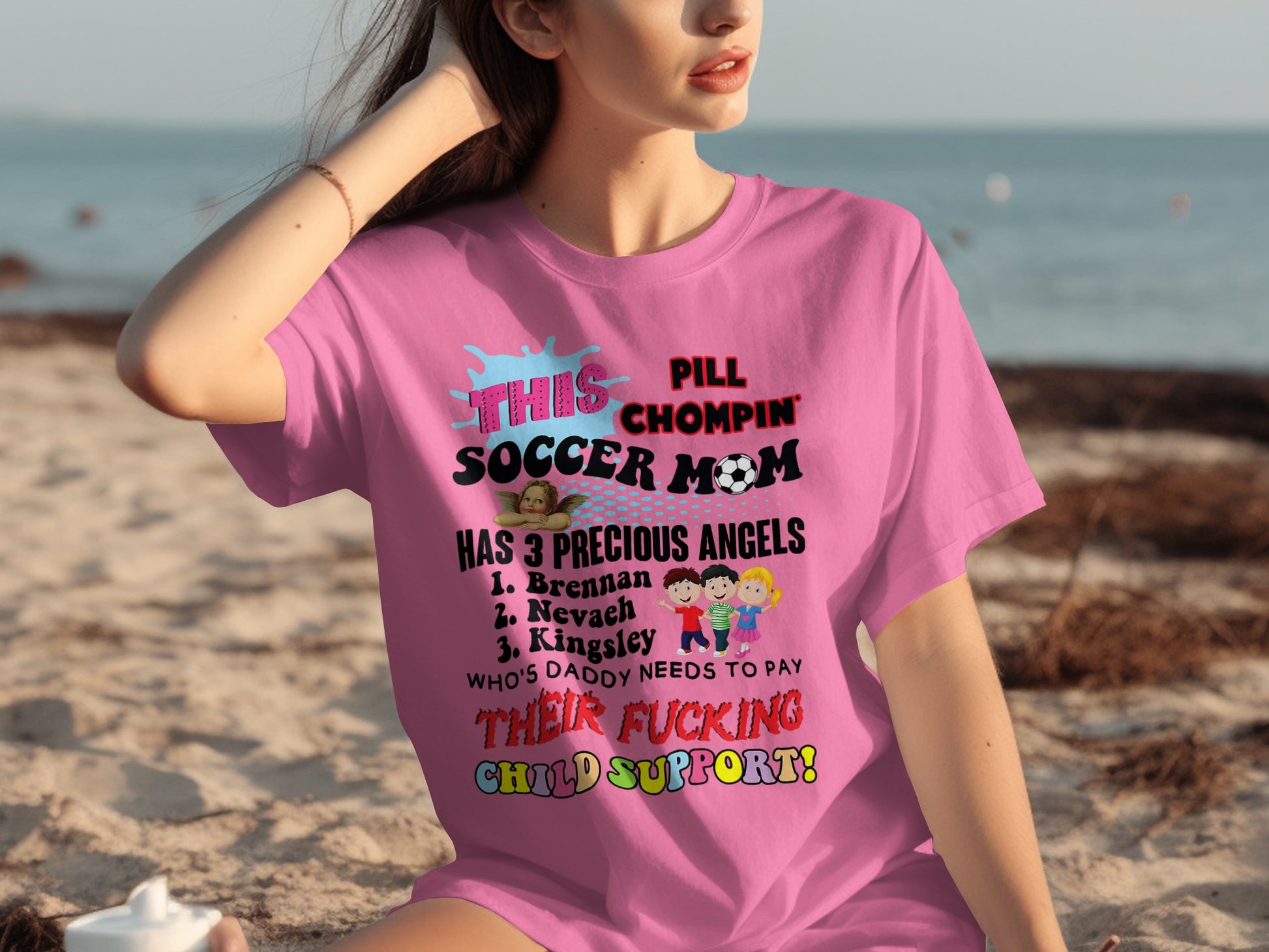 Pill Chompin Soccer Mom Funny Graphic T-shirt