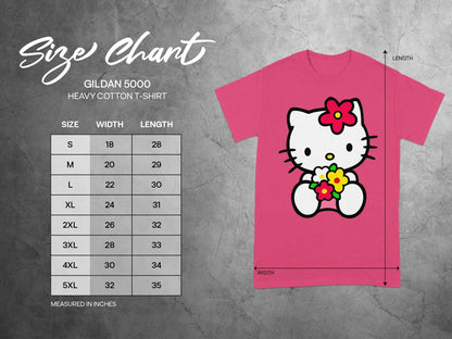 Pink Hello Kitty Flowers Graphic Size Chart product type
