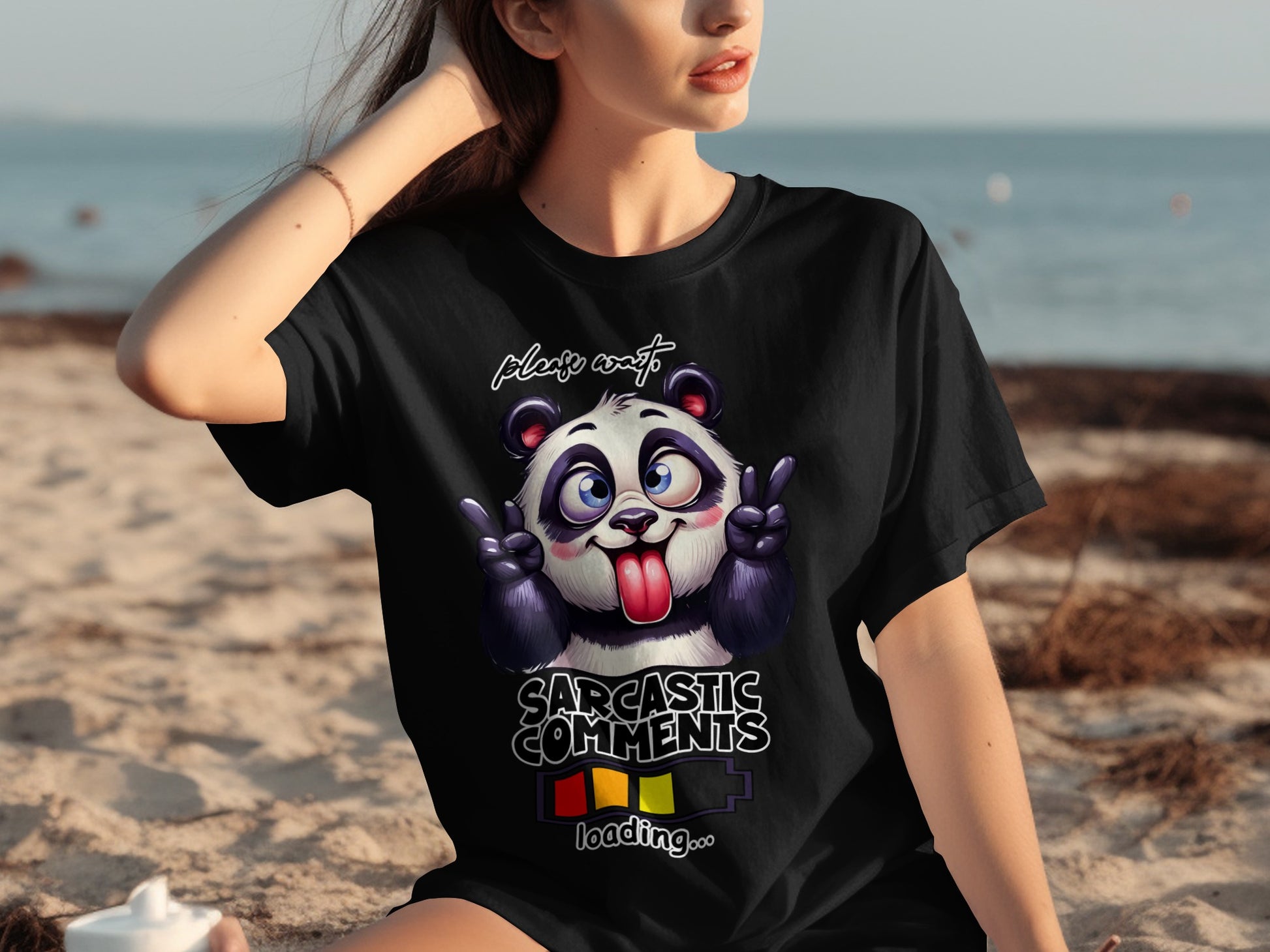 Sarcastic Comments Loading Panda Graphic Tee