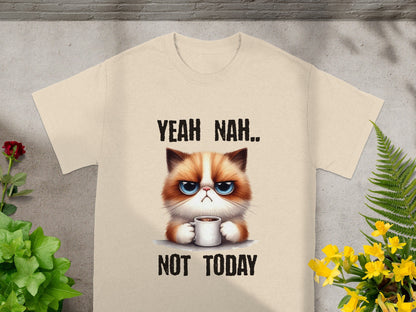 Yeah Nah Not Today Cat Graphic T-shirt