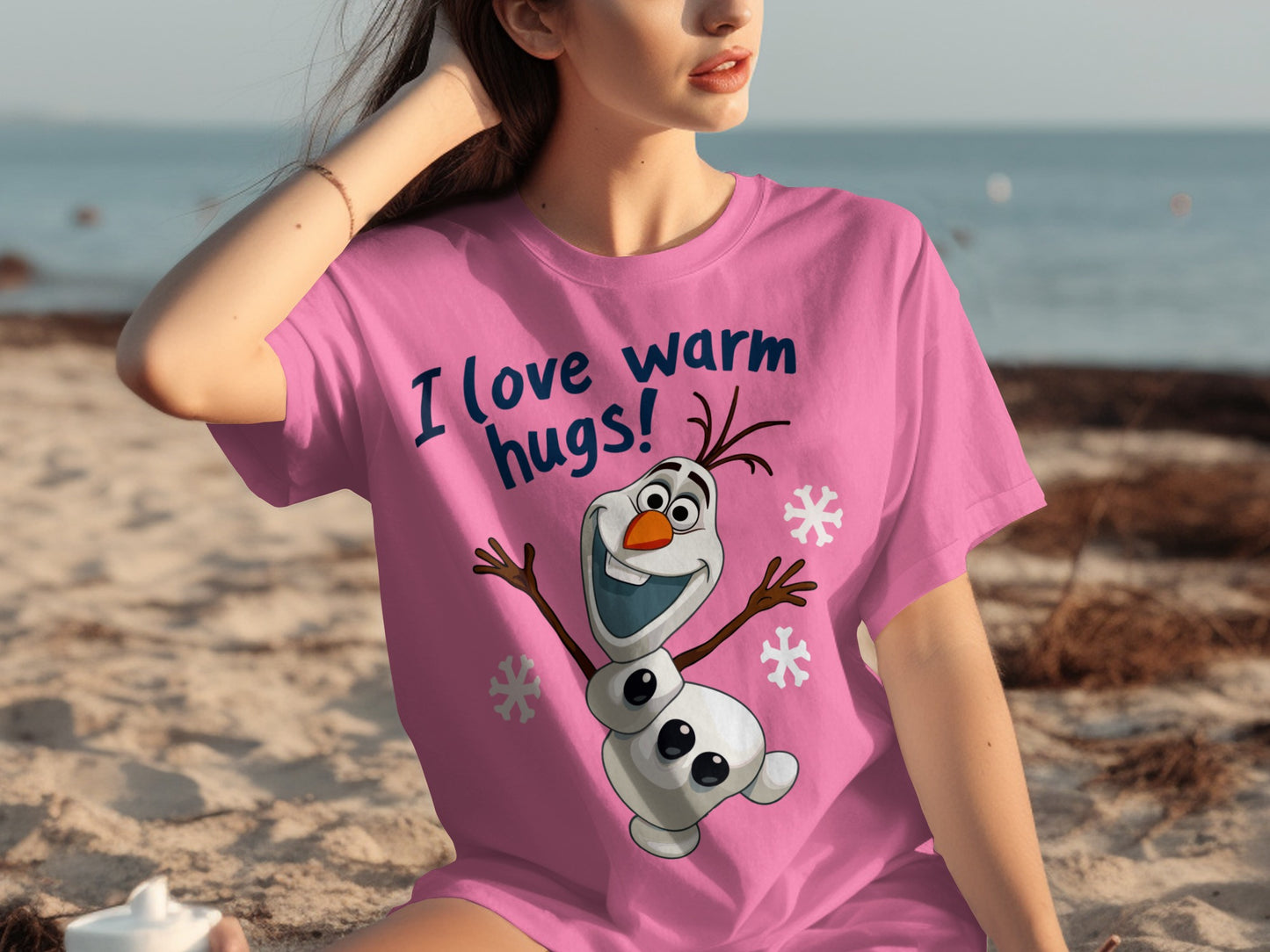 I Love Warm Hugs Pink Graphic Tee