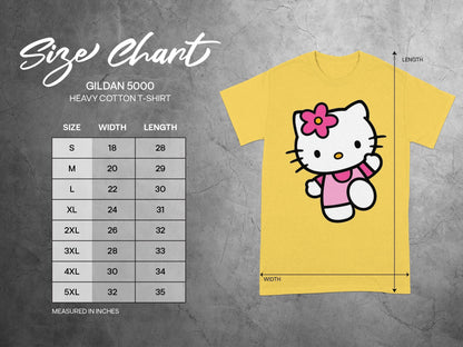 GILDAN 5000 T-SHIRT SIZE CHART MEASURED IN INCHES product type