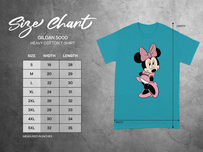 Gildan 5000 Size Chart Inches Minnie Mouse product type