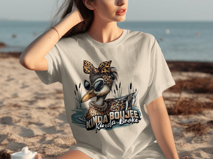 Kinda Boujee Kinda Broke Duck Wearing Sunglasses Shirt