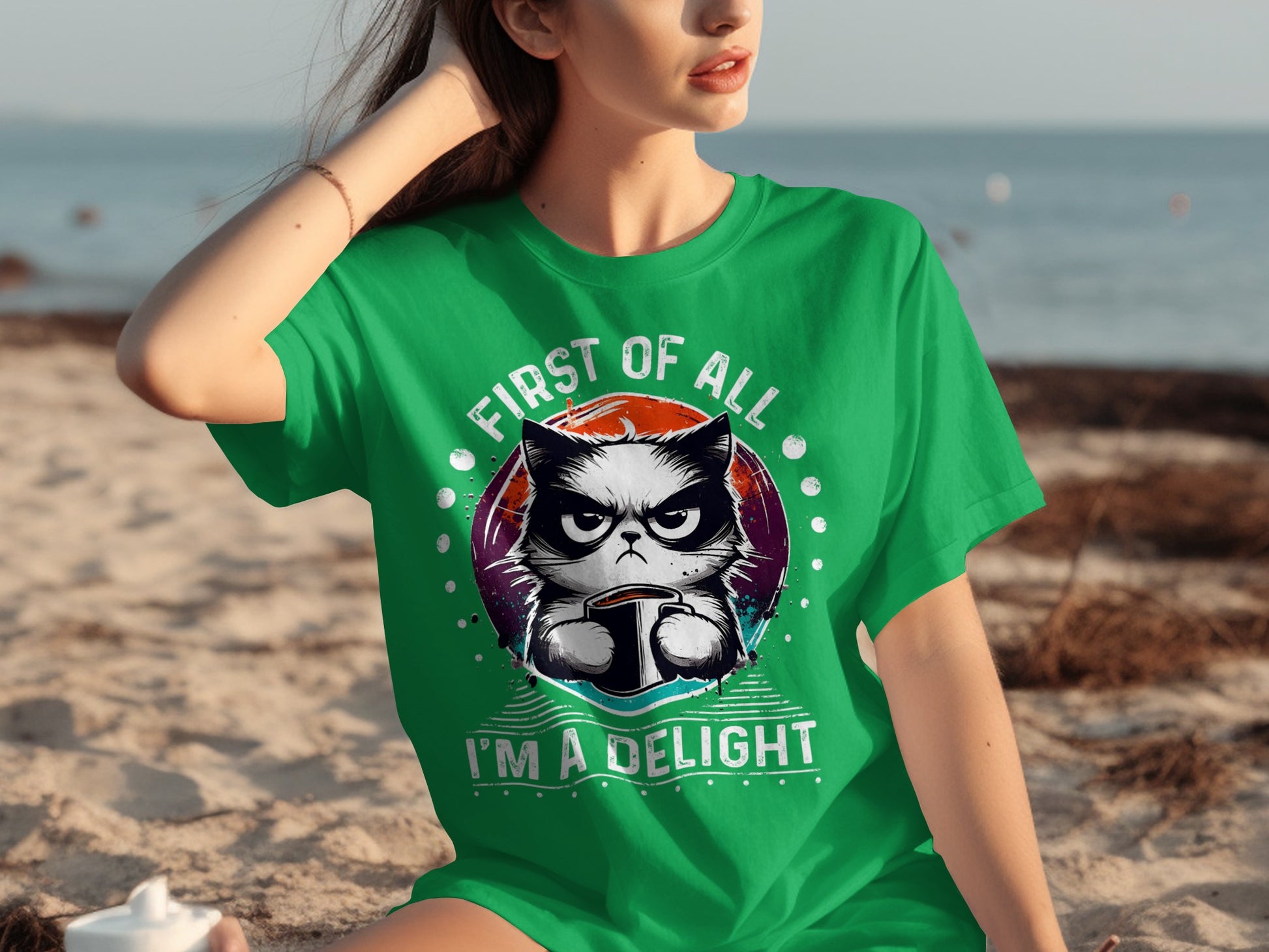 First of All I'm A Delight Cat Graphic T-shirt