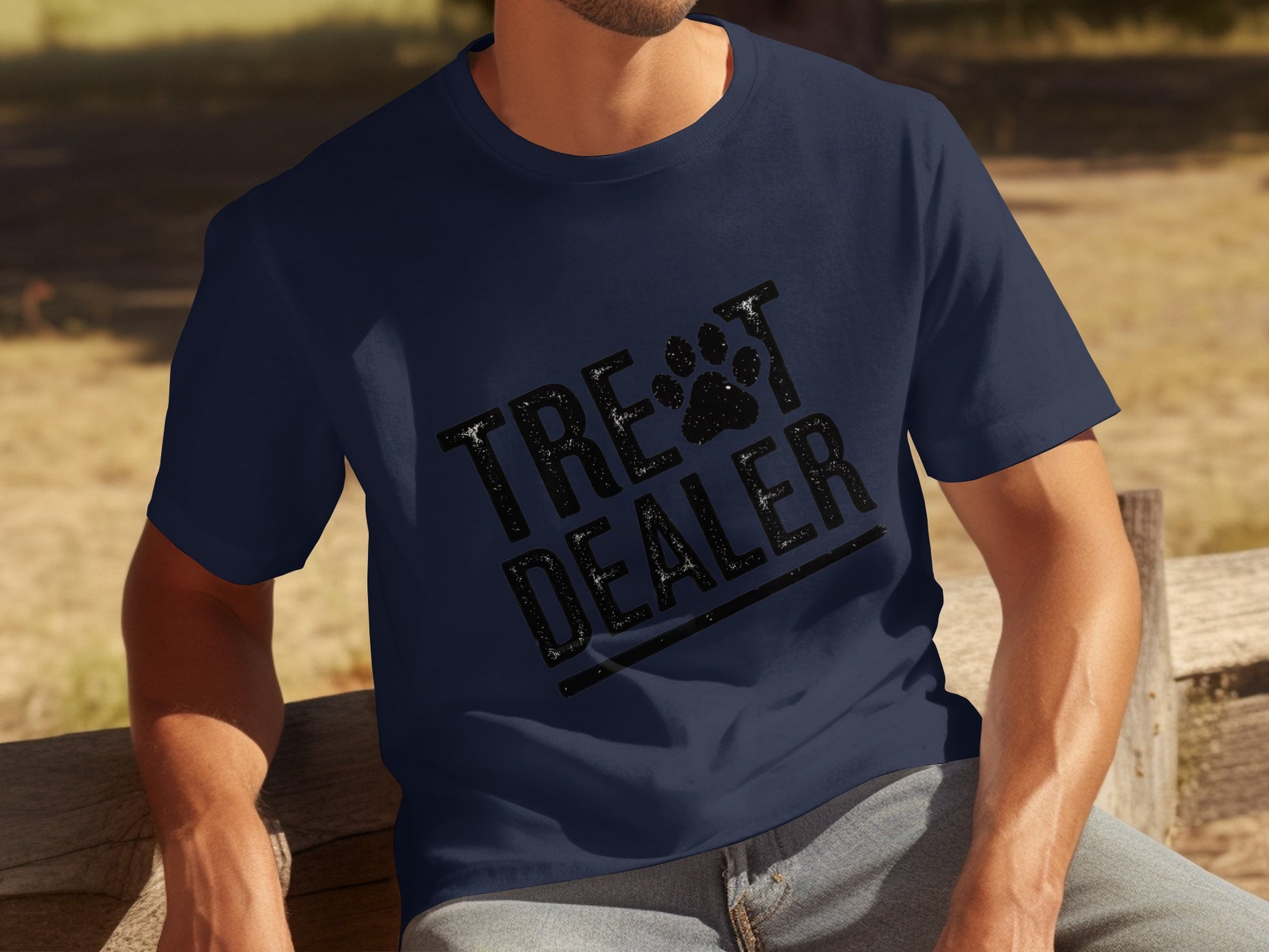 Treat Dealer Paw Print Design Graphic Tee