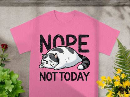 Nope Not Today Cute Cat Graphic T-Shirt