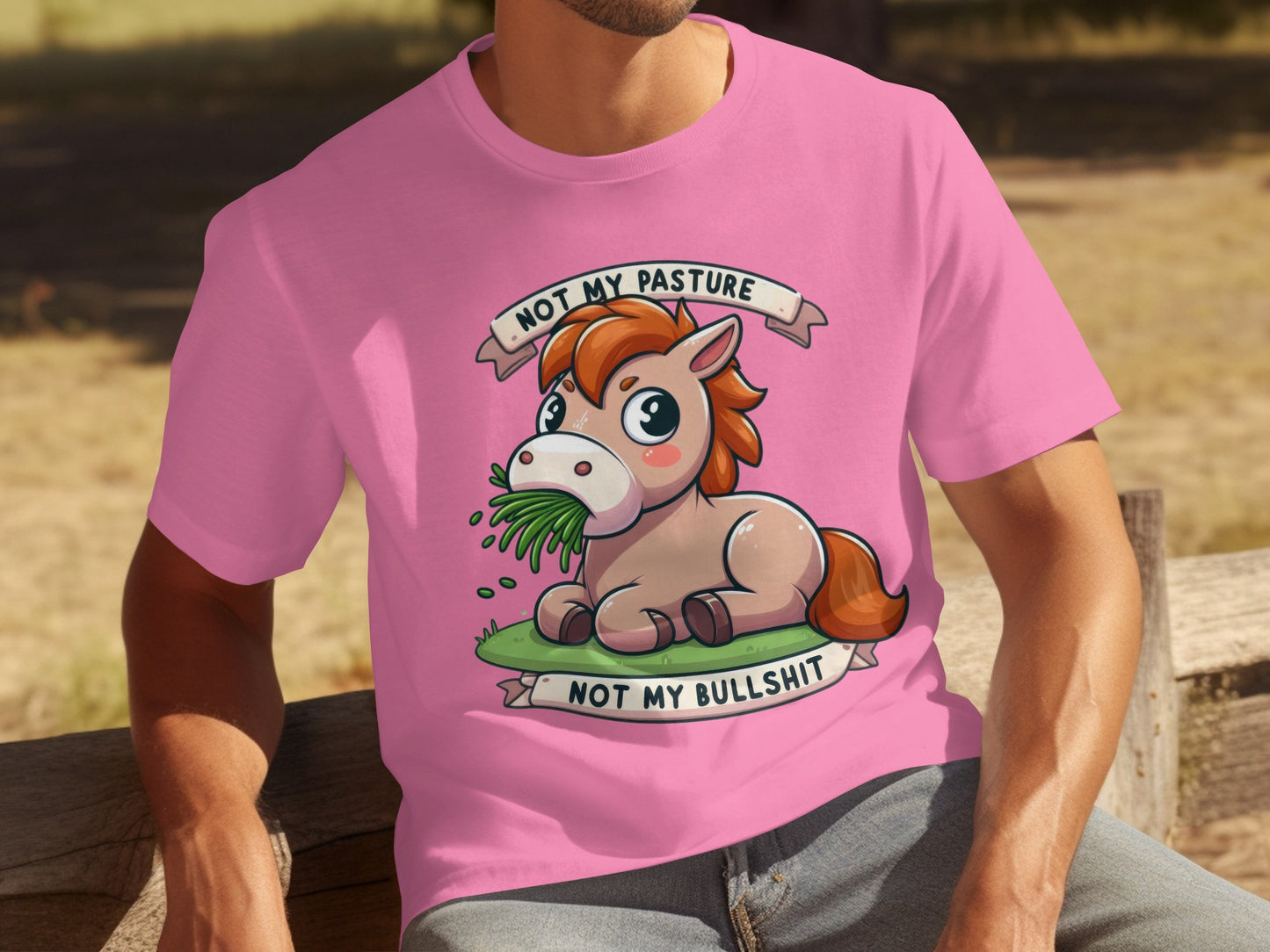 Not My Pasture Not My Bullshit Cartoon Horse Shirt