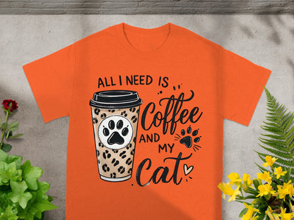 All I Need Is Coffee and My Cat Graphic T-Shirt