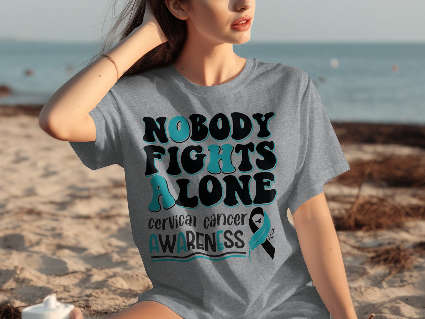 Nobody Fights Alone Cervical Cancer Awareness Shirt