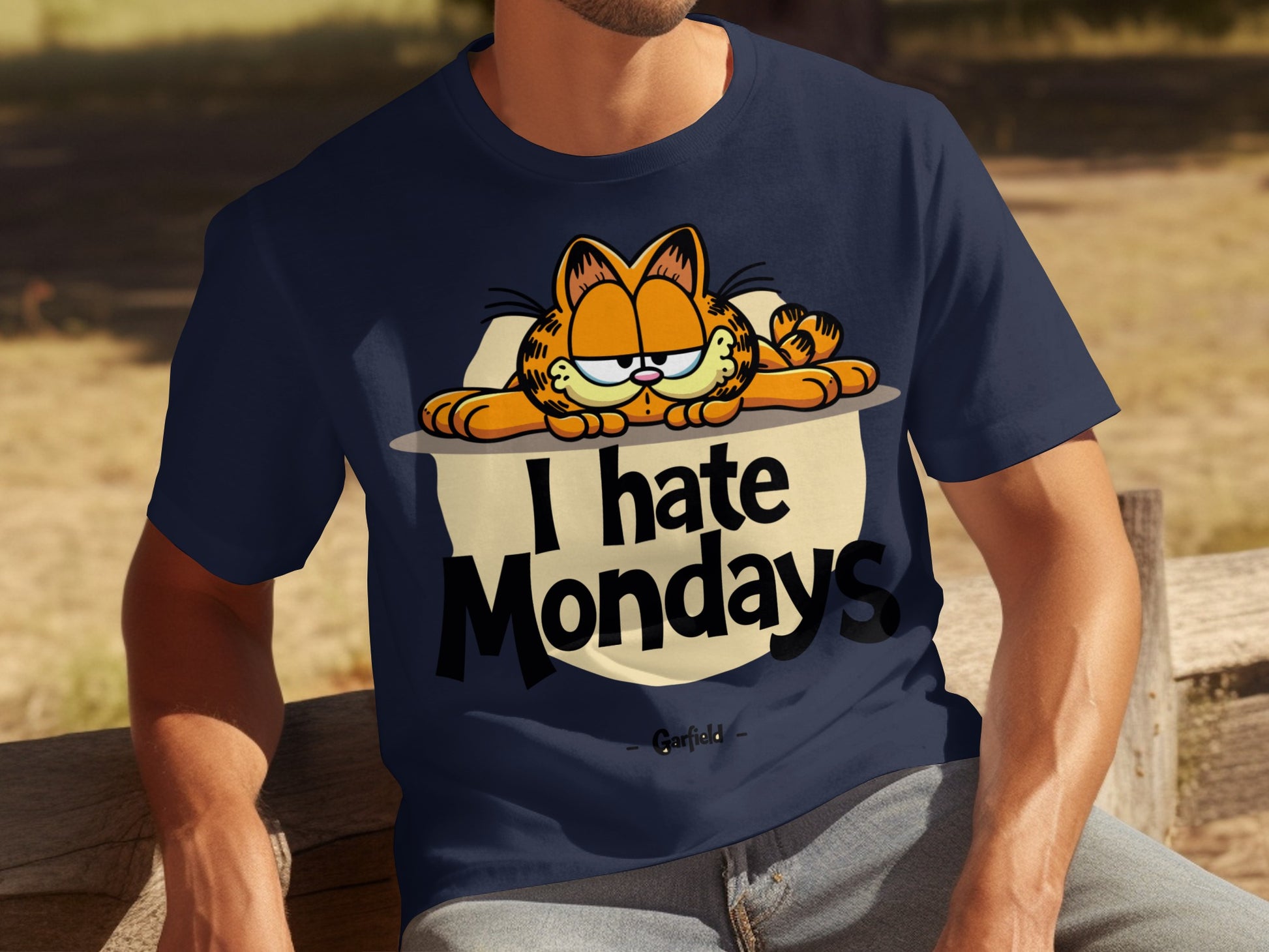 I Hate Mondays Garfield Cartoon Graphic T-Shirt