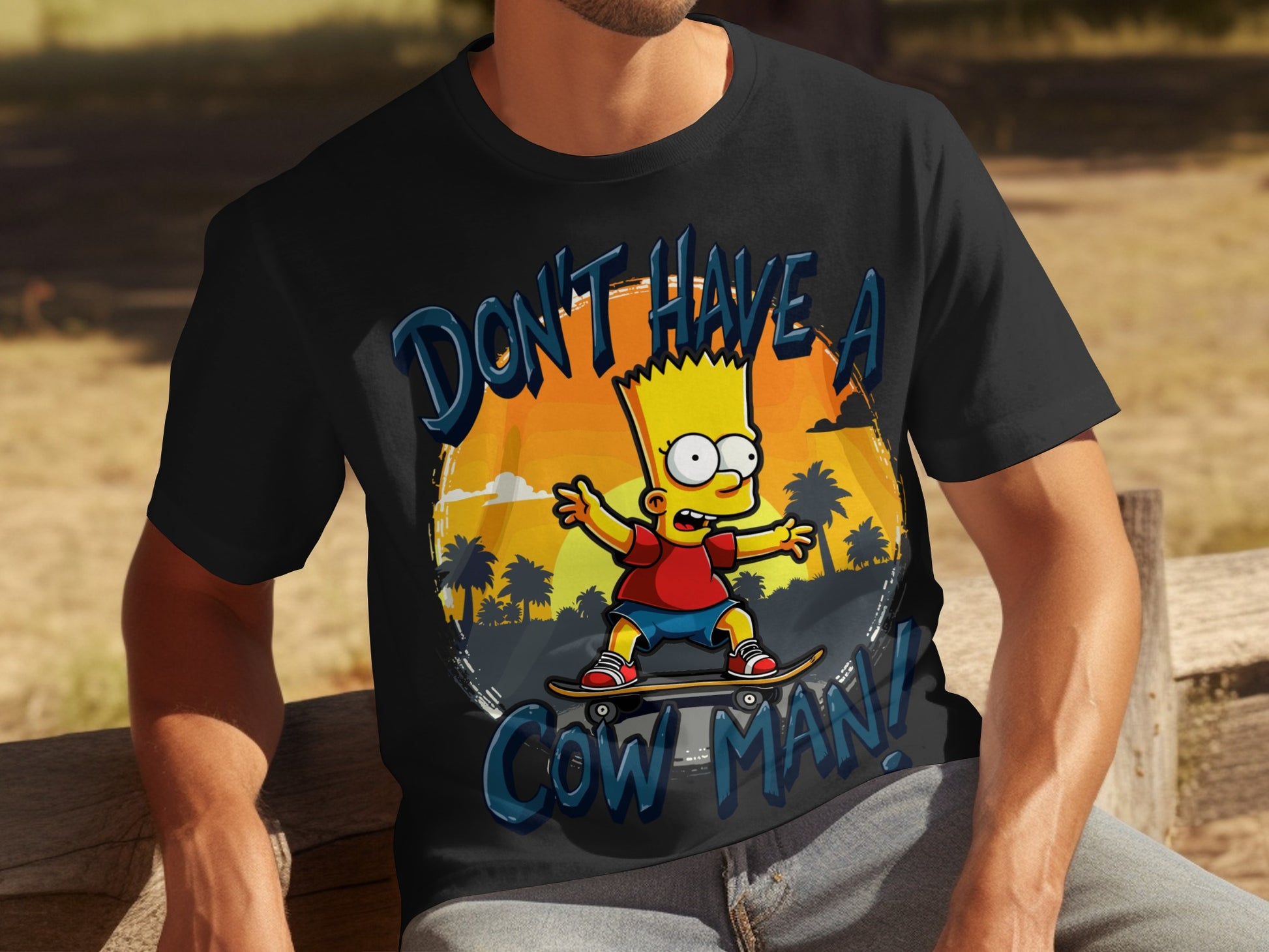 Don't Have A Cow Man Cartoon Skateboard Shirt
