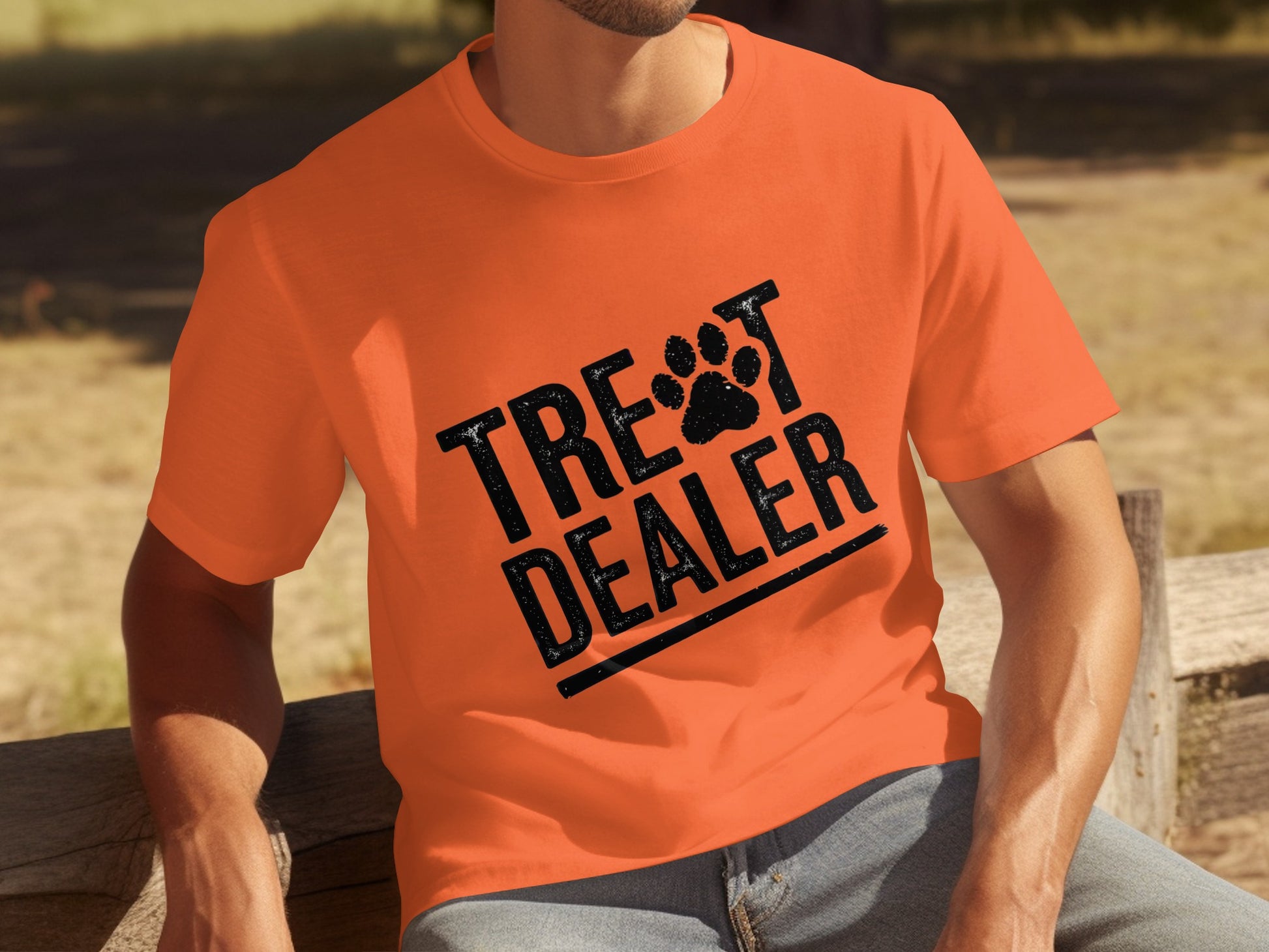 Funny Treat Dealer Paw Print Graphic Design T-Shirt