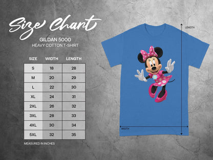Gildan 5000 Size Chart Measured Inches T-Shirt product type