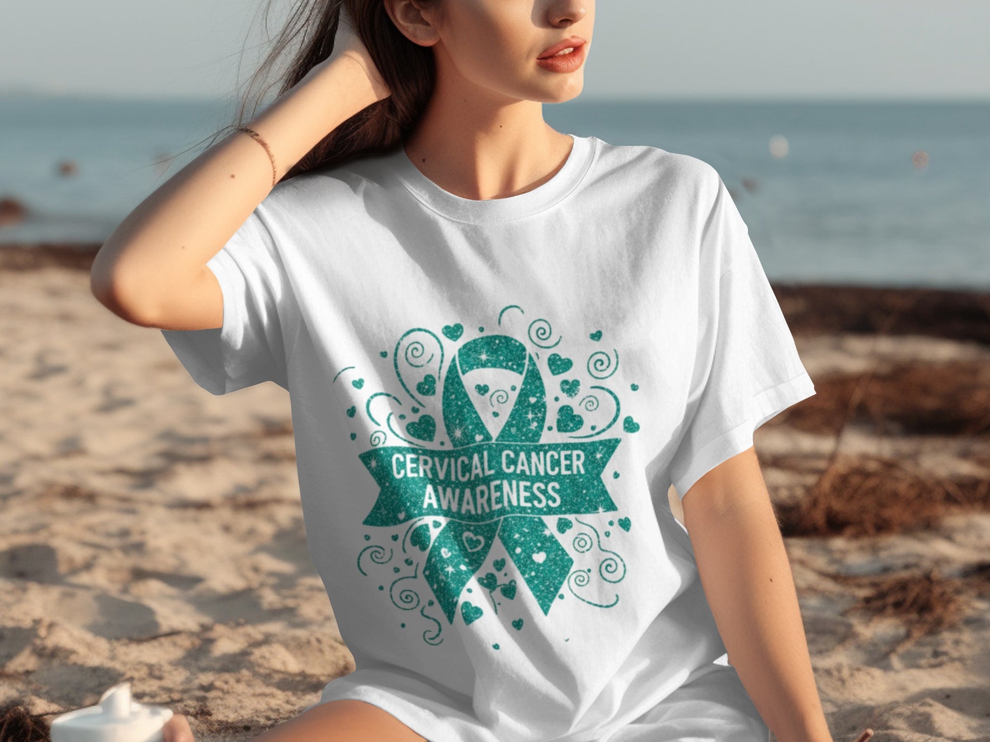 Cervical Cancer Awareness Supportive Graphic T-shirt