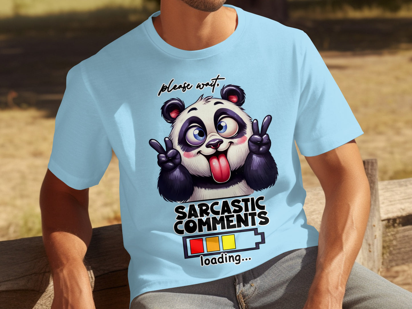 Sarcastic Comments Loading Funny Panda Graphic T-shirt