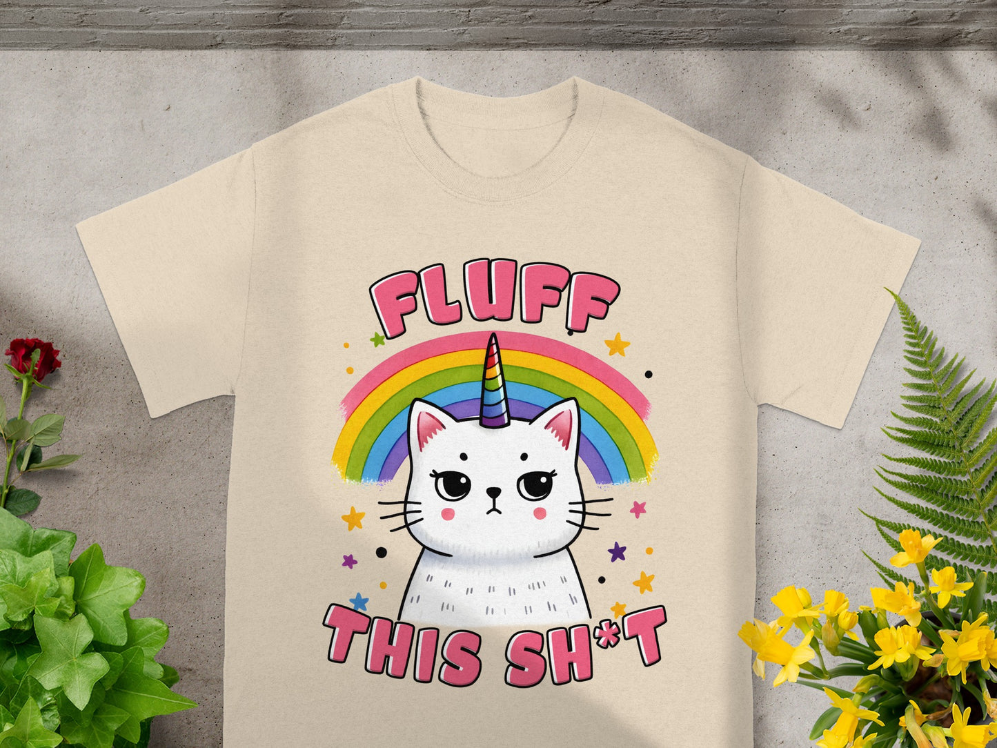 Fluff This Shit Grumpy Unicorn Cat Tee