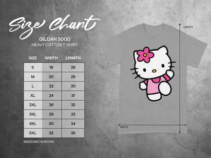 Gildan 5000 T-Shirt Size Chart Measured In Inches product type