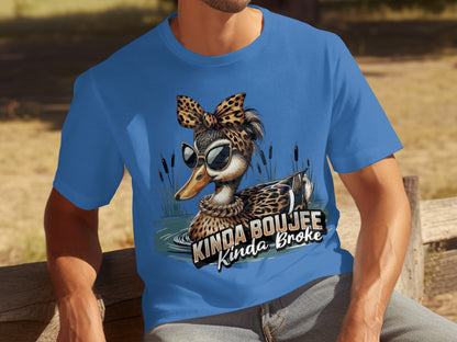 Kinda Boujee Kinda Broke Funny Duck Graphic Tee