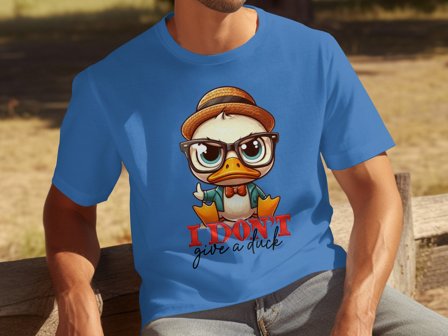 Cartoon Duck With Glasses Funny Graphic T-Shirt