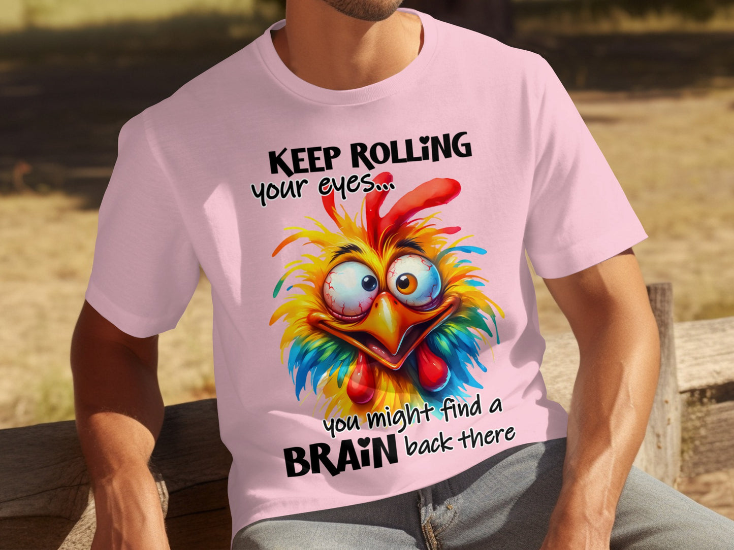 Keep Rolling Your Eyes Colorful Chicken T-Shirt